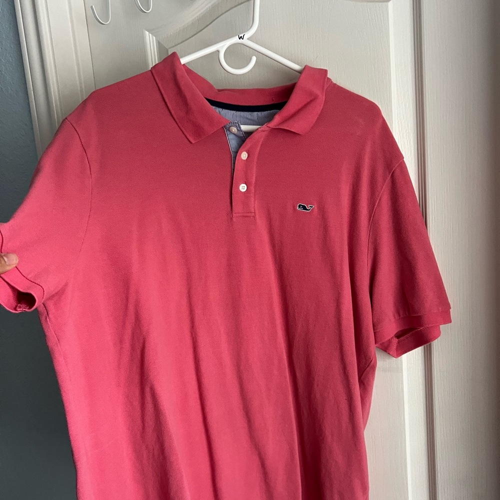 Vineyard Vines Men's Pink/Coral Polo Shirt